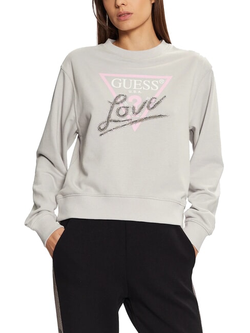 GUESS LOVE TRIANGLE Camisa de entrenamiento gris seda - Sudaderas de mujer