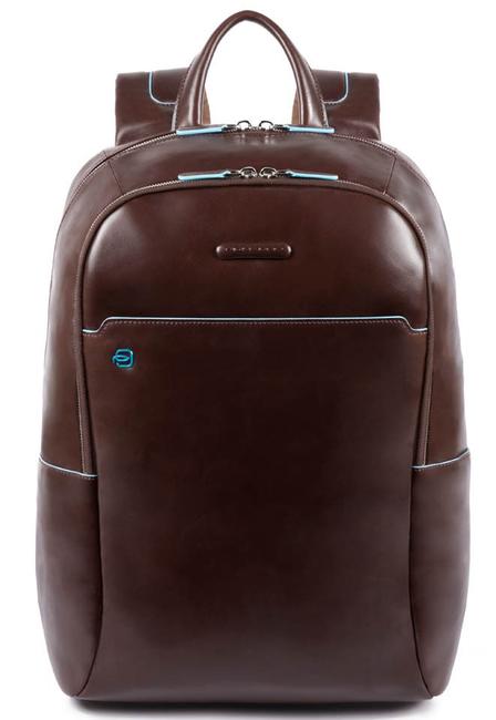 PIQUADRO Mochila CUADRADO AZUL, soporte para PC de 15.6 " CAOBA - Mochilas para portátil