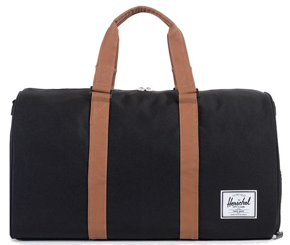 HERSCHEL bolso NOVEL OFFSET modelo, con bandolera NEGRO / TAN DE PIEL SINTETICA - Bolsas de viaje