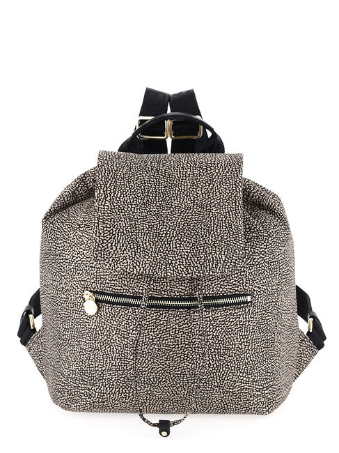 BORBONESE ECO M Mochila mediana de tela OP / NATURAL / NEGRO - Bolsos Mujer