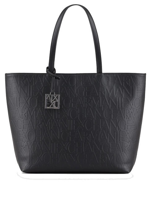 ARMANI EXCHANGE LOGO EMBOSSED Bolso de compras con logo estampado negro - Bolsos Mujer