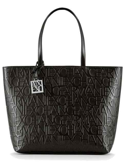 ARMANI EXCHANGE VERNICE Bolso de hombro, efecto patente negro - Bolsos Mujer