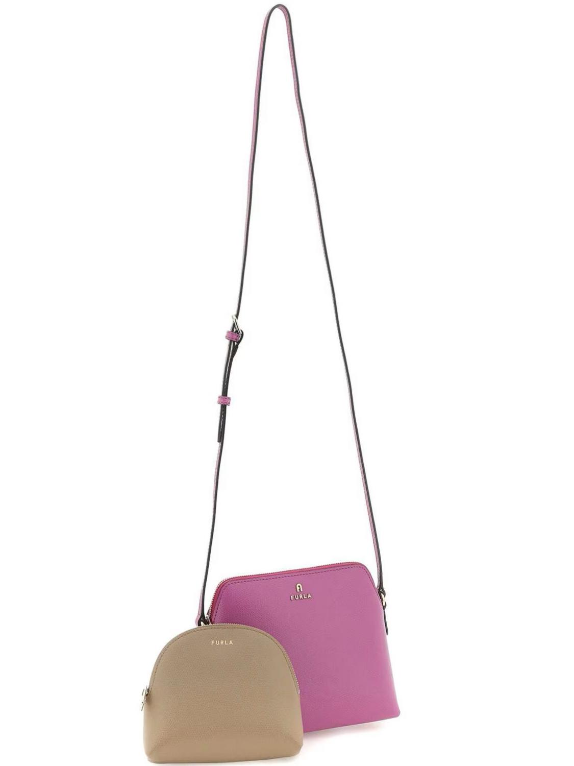 Furla Camelia Conjunto Minibolso Y Pochette Ares De Piel Violeta+Gris -  ¡Compra En Le Sac!