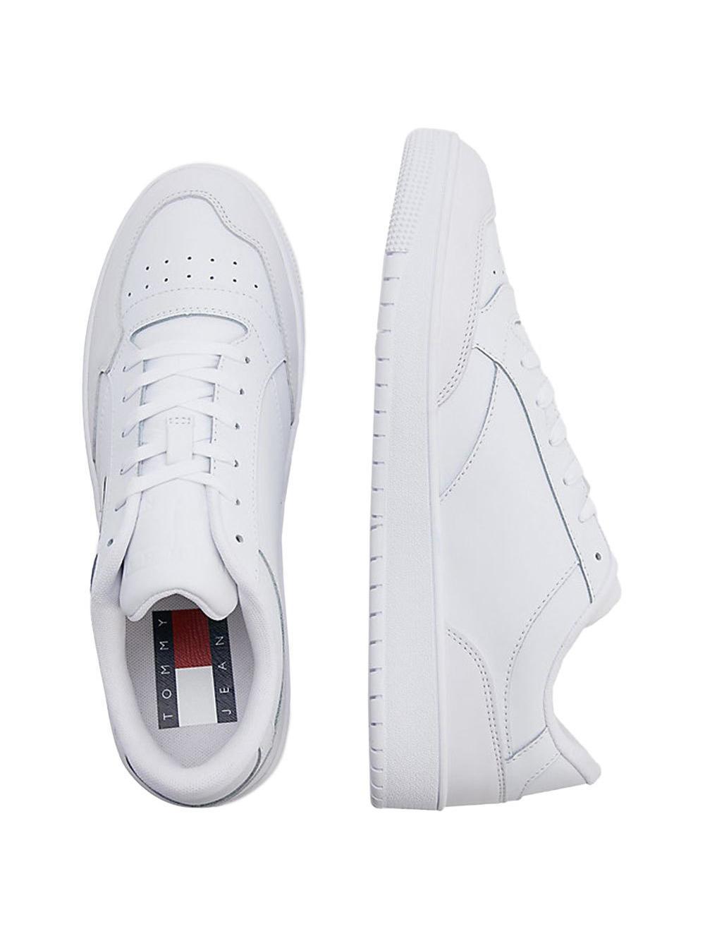 Tommy Hilfiger Retro Blanco Cuero Hombre Zapatillas